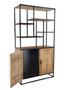 75" Tall Industrial Display Bookshelf with Bottom Storage Cabinet