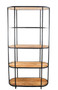 5-Tier Open Wide Solid Mango Wood Industrial Bookshelf