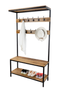 71" Tall Industrial Hall Tree with Coat Hooks and Shoe Storage Bench