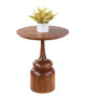 20" Round Accent Table – Mango Wood with Pedestal Base
