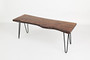 Solid Acacia Live Edge Bench with Hairpin Legs – Rustic Seating