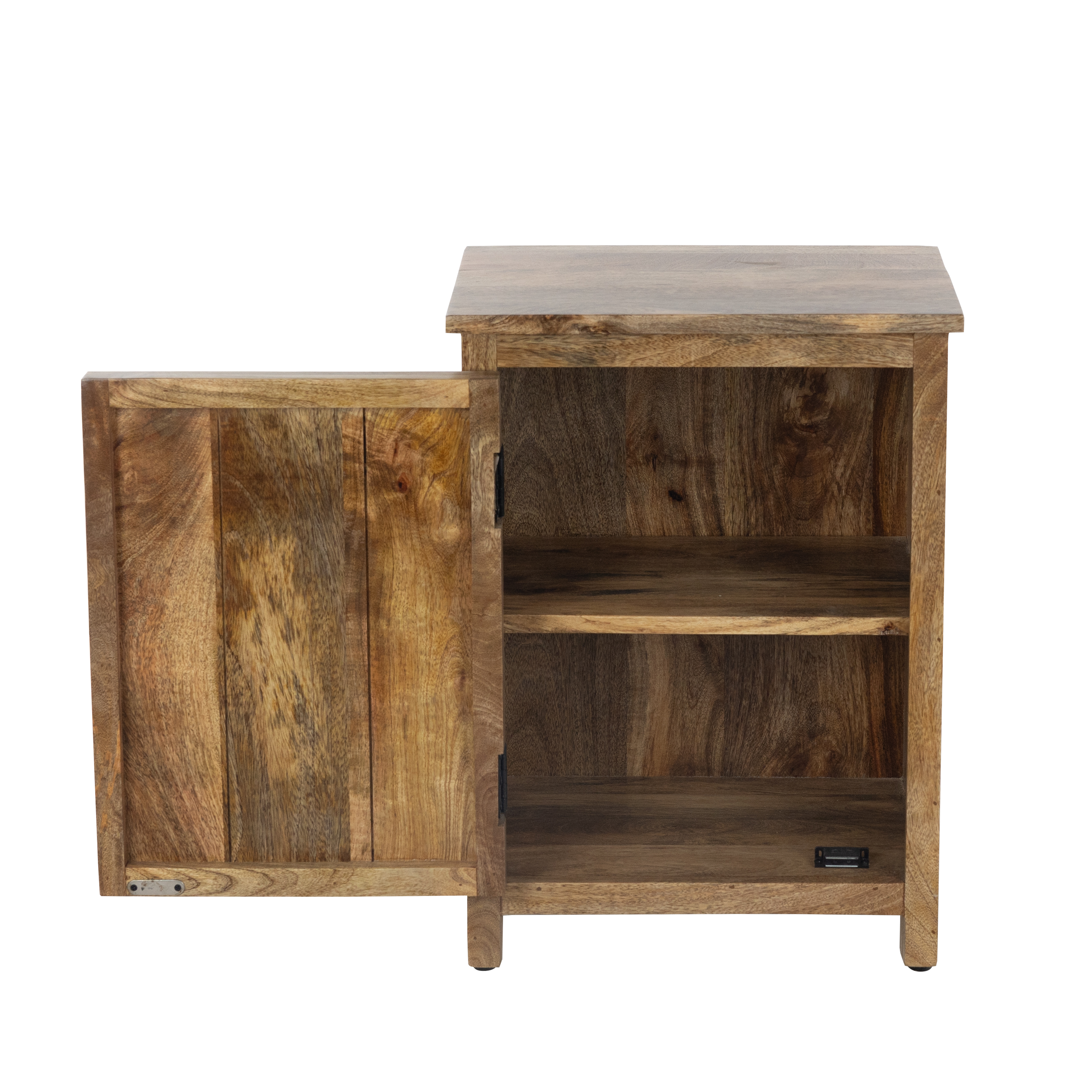 家具 marie 24'' Mango Wood Cabinet with Fractal Burn Finish and Storage Shelves
