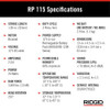 Ridgid [Part #72558 ] KIT, RP 115+1/2-3/4 PP/PF+LIO