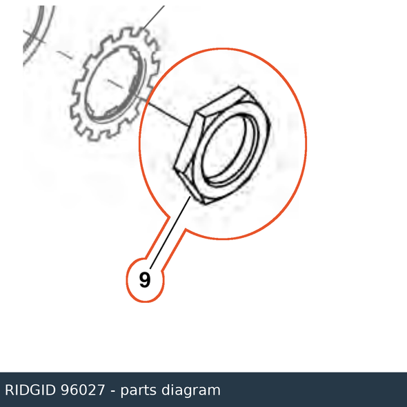 RIDGID 96027 Nut parts diagram