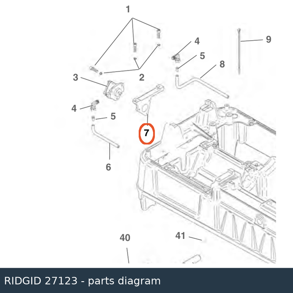 RIDGID 27123 Oil Pump Bracket callout 7 parts diagram