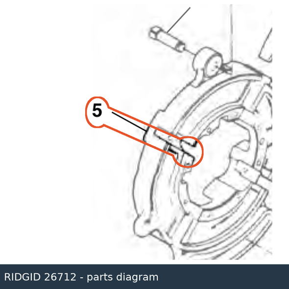RIDGID 26712 Die Head w/Post callout 5 parts diagram