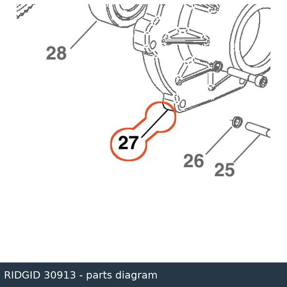 RIDGID 30913 Rear Cover Assembly parts diagram
