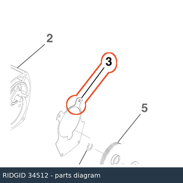 RIDGID 34512 Gasket callout 3 parts diagram