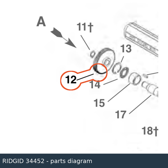 RIDGID 34452 Helical Gear parts diagram
