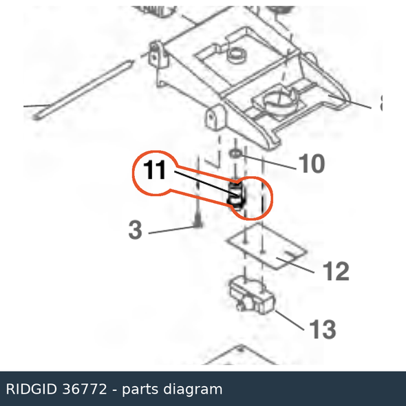 RIDGID 36772 Poppet parts diagram