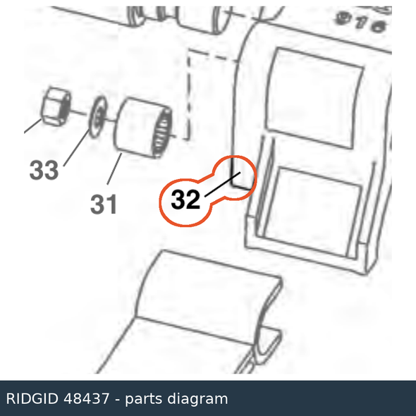 RIDGID 48437 Lower Roll Housing f/1822 Includes Ref. No. 11 parts diagram