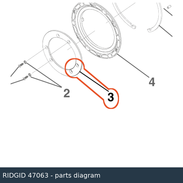 RIDGID 47063 Lock Plate callout 3 parts diagram
