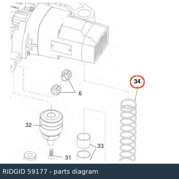 RIDGID 59177 Compression Spring (3) callout 34 parts diagram