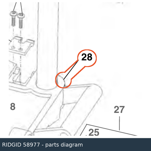 RIDGID 58977 Base Assembly w/Posts parts diagram