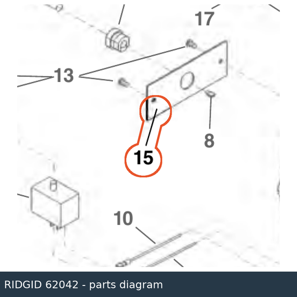 RIDGID 62042 Cord Mounting Plate parts diagram