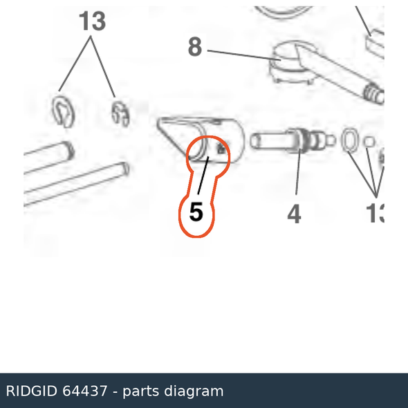 RIDGID 64437 Release Knob callout 5 parts diagram