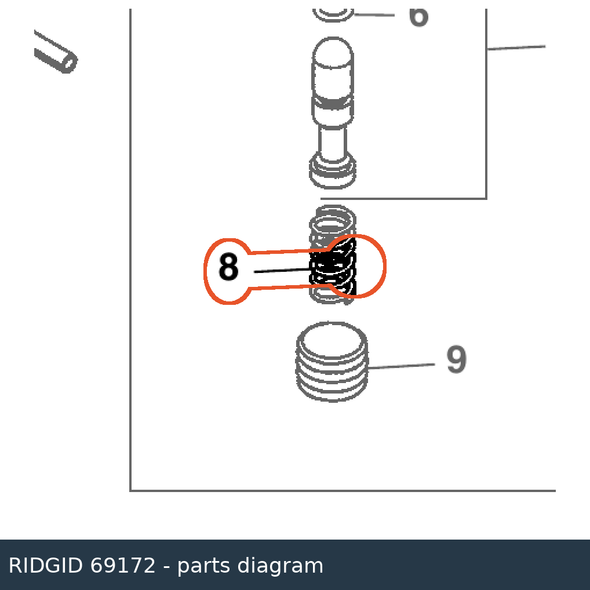 RIDGID 69172 Spring callout 8 parts diagram