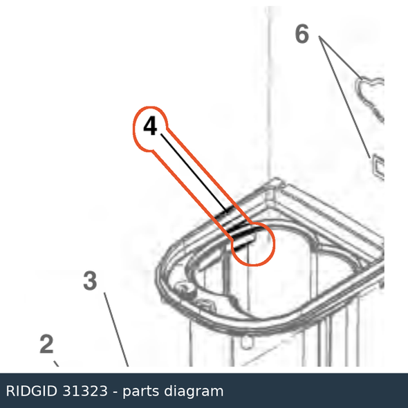 RIDGID 31323 Battery Compartment Assembly callout 4 parts diagram