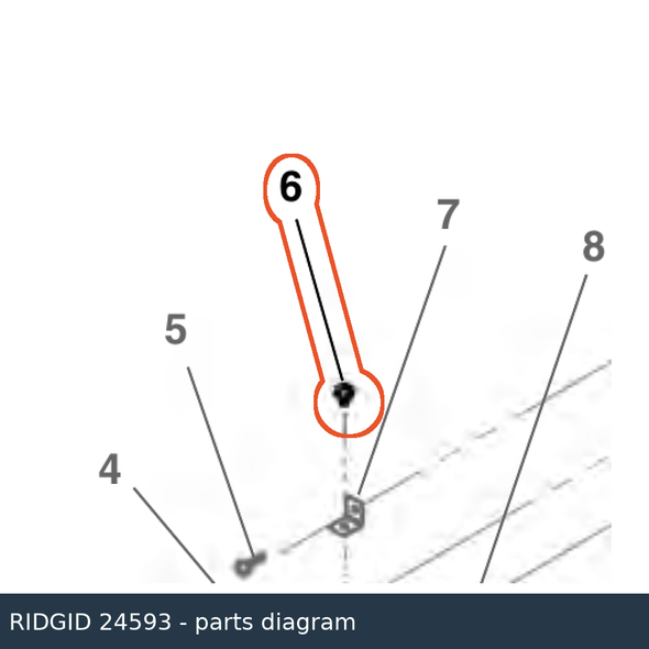 RIDGID 24593 Screw #6-32 x 3/16" callout 6 parts diagram