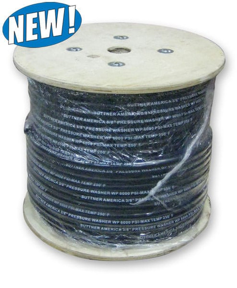 Suttner [Part #B3R58050] Build Your Own Hose, 500' 3/8" 6000PSI Black Continuous Length Bulk Reel