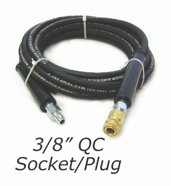 Suttner [Part #B3V45050] Pressure Washer 5/16" Single Wire 4000 PSI Wrapped Hose, 50', 5/16" ID, .65" OD, 3/8" MNPT x M Swivel, 4000 PSI, 250 deg F, Black