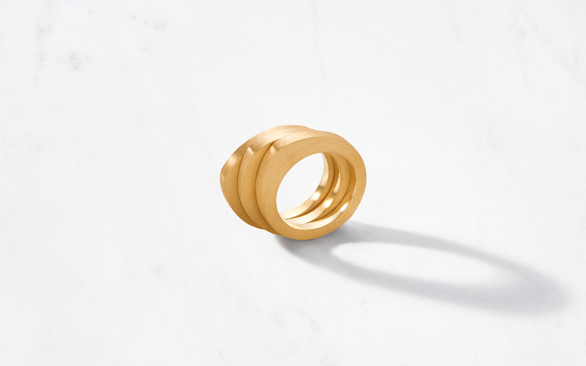 22 karat oval-shaped ring on model