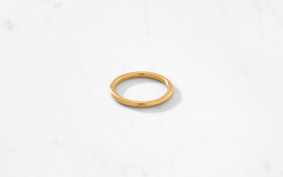 Double Sided Pavé Knife Edge Band Yellow Gold Ring