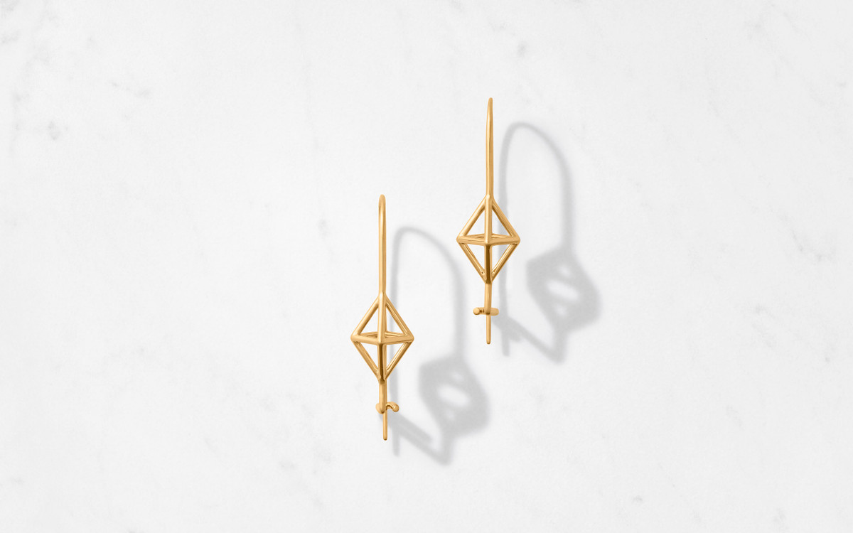 Cage Hook Earrings Polished