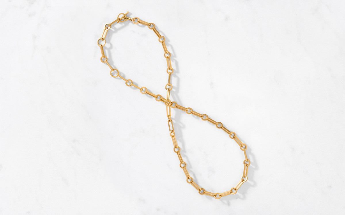 Love Clover Bold Link Lariat Necklace