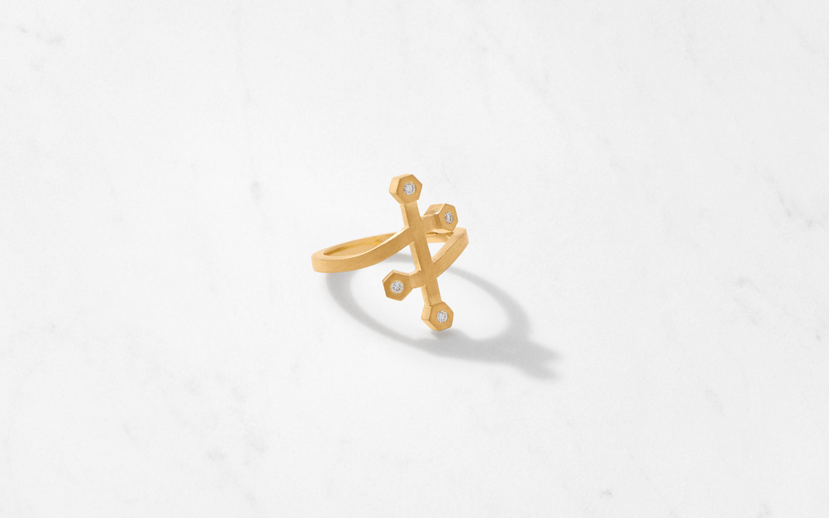 Diamond Bridge Ring Tall 