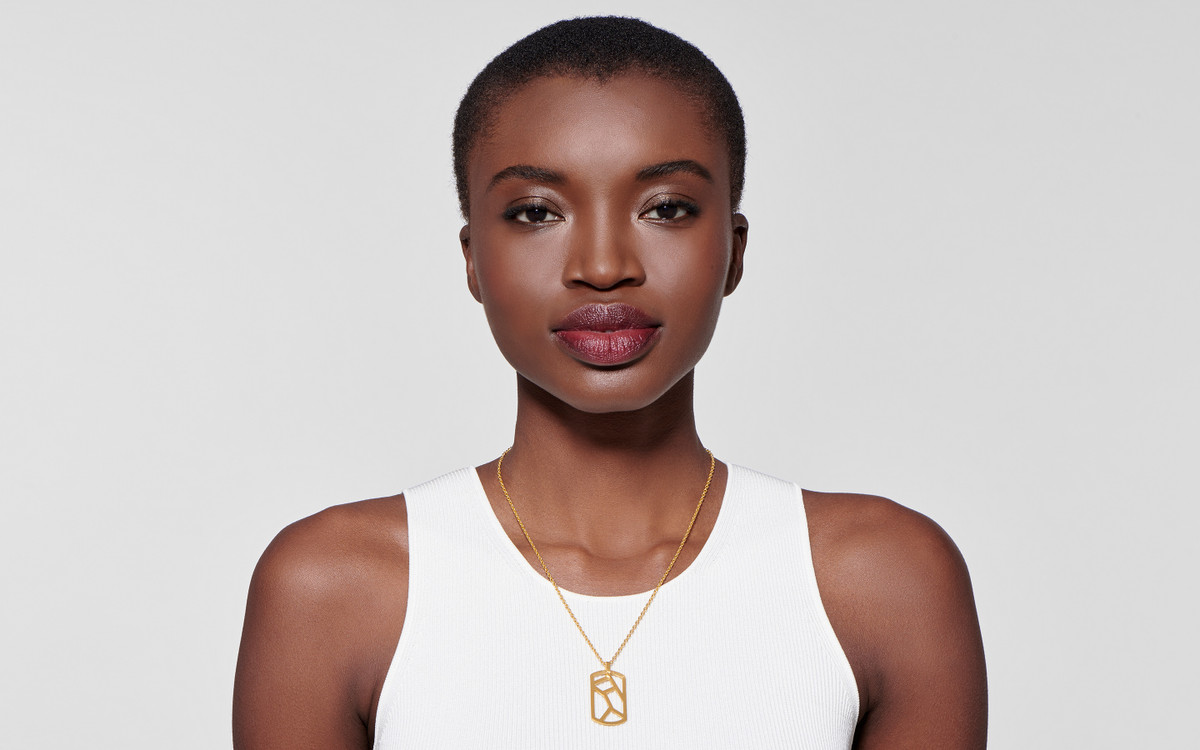 Linear Maze Pendant & Chain Large / Satin