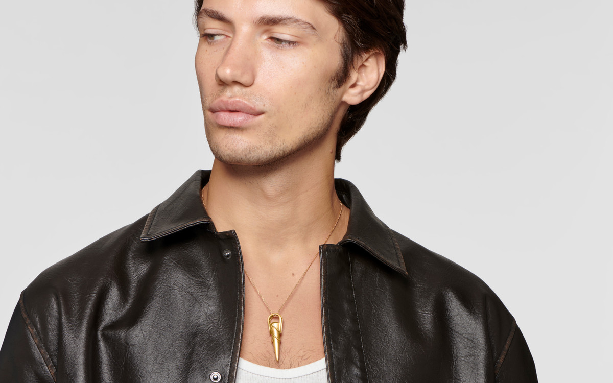 Captured Cone Amulet & Chain Large / Satin