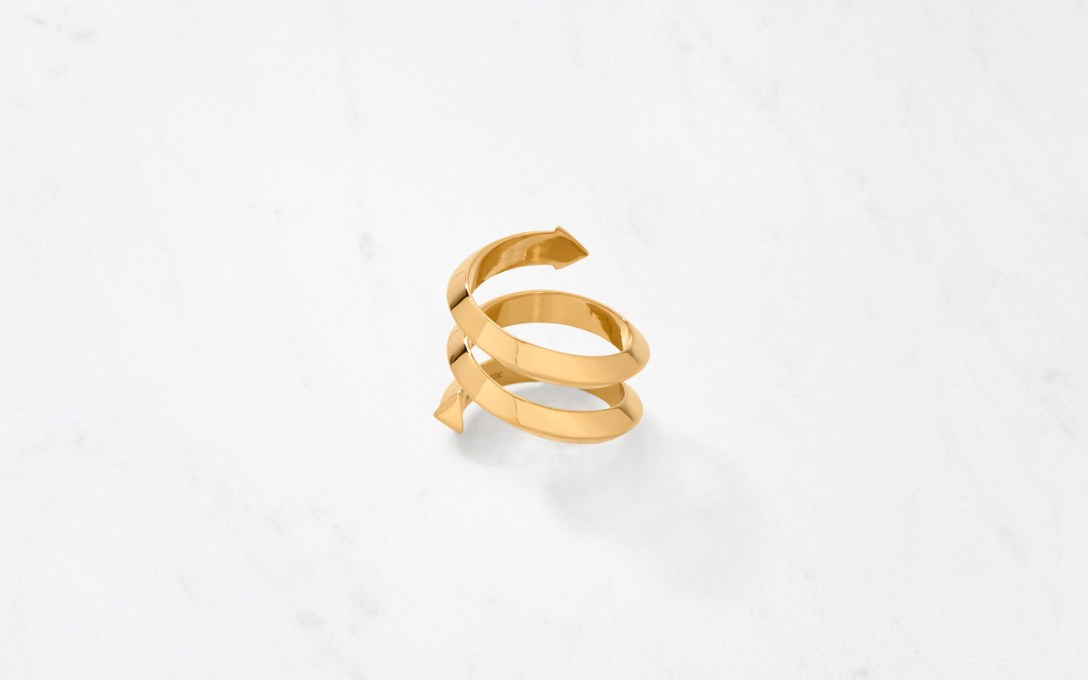 Serpentine Ring Double Twist