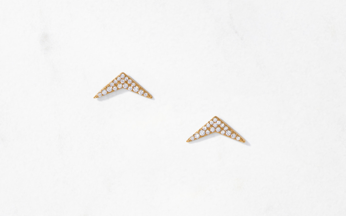 Wingspan Diamond Stud Earrings