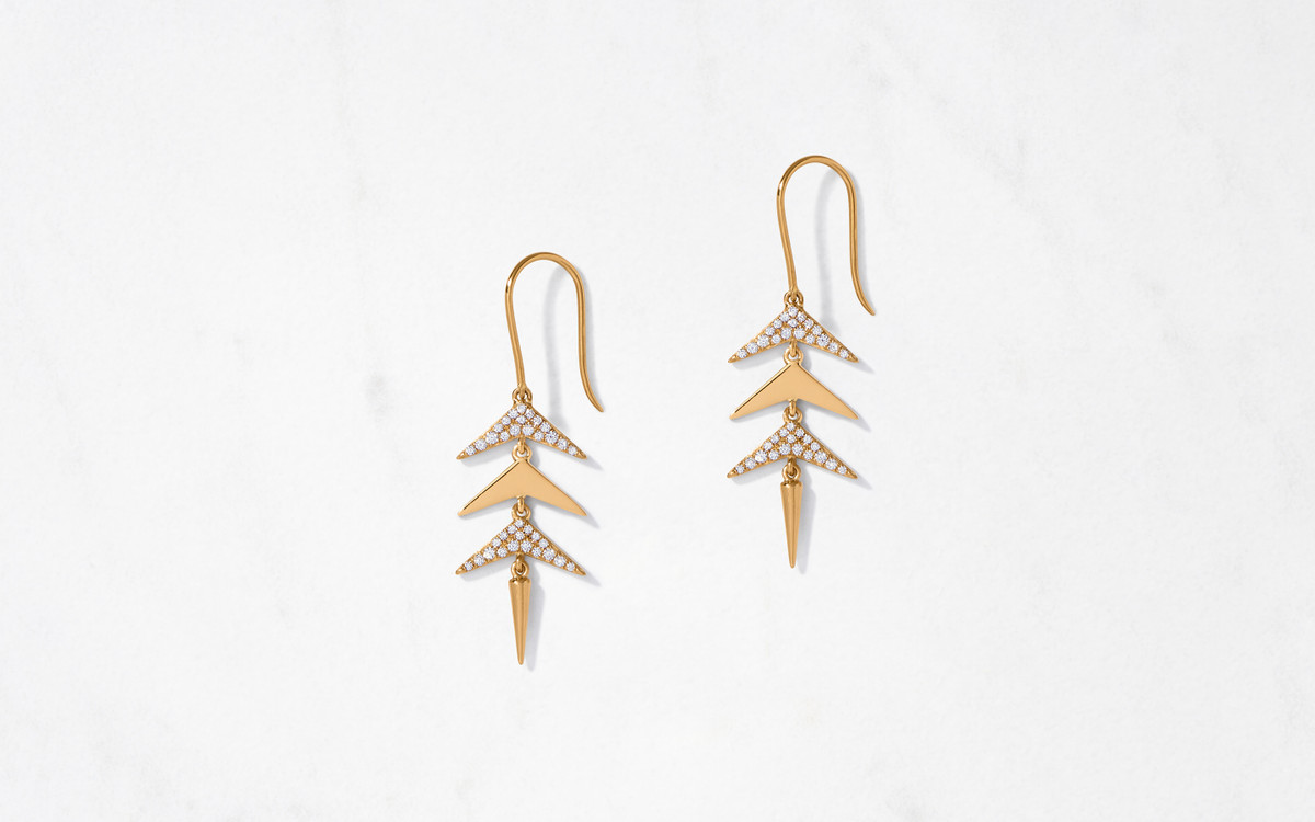 Wingspan Diamond Chandelier Earrings Short