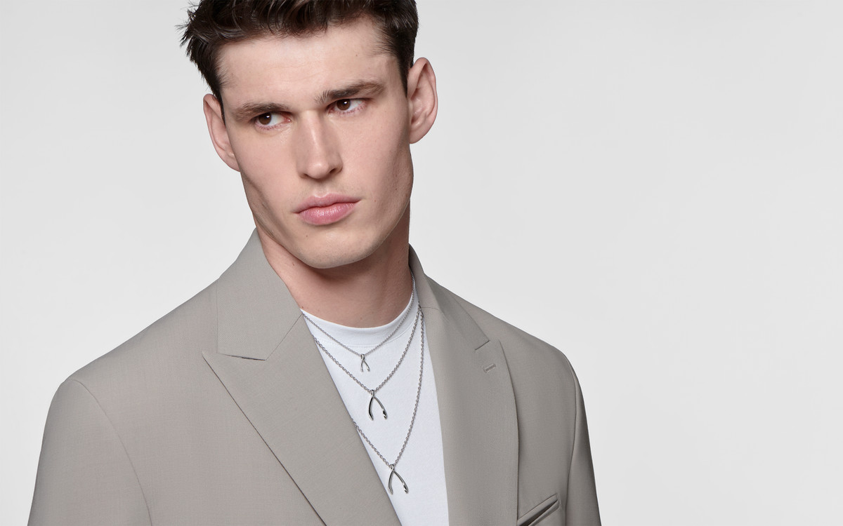 Wishbone Pendant & Chain Large / Silver 