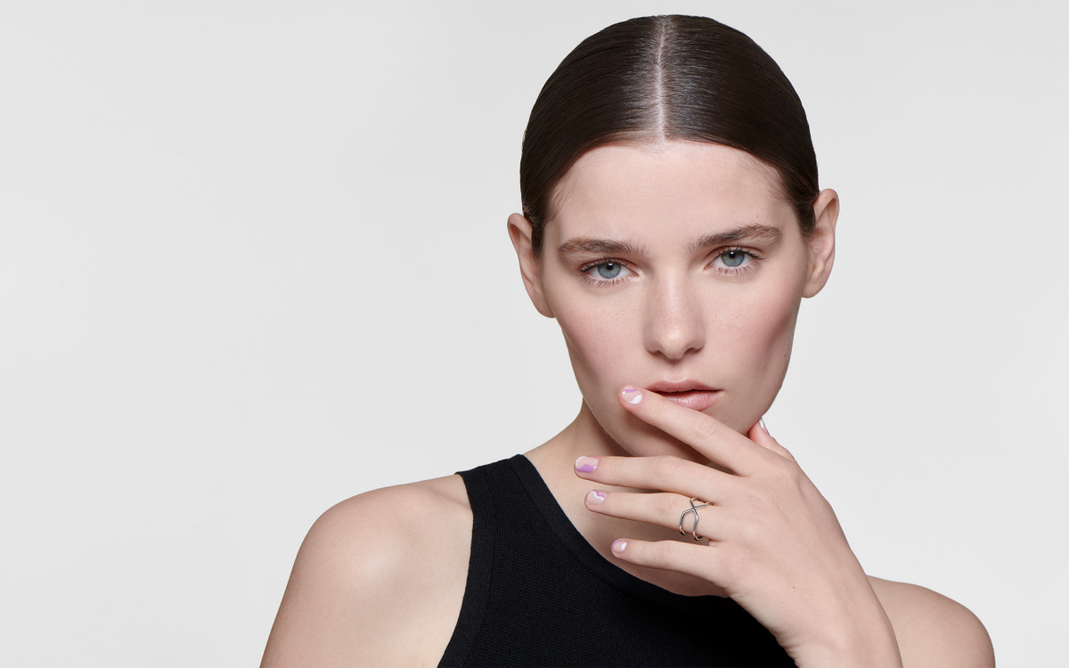 Double X Ring Silver