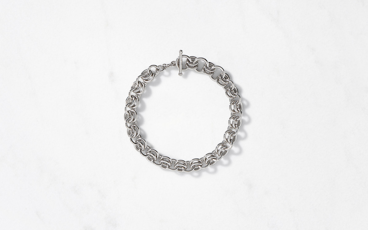 Large Boston Silver Chain Bracelet - PDPAOLA