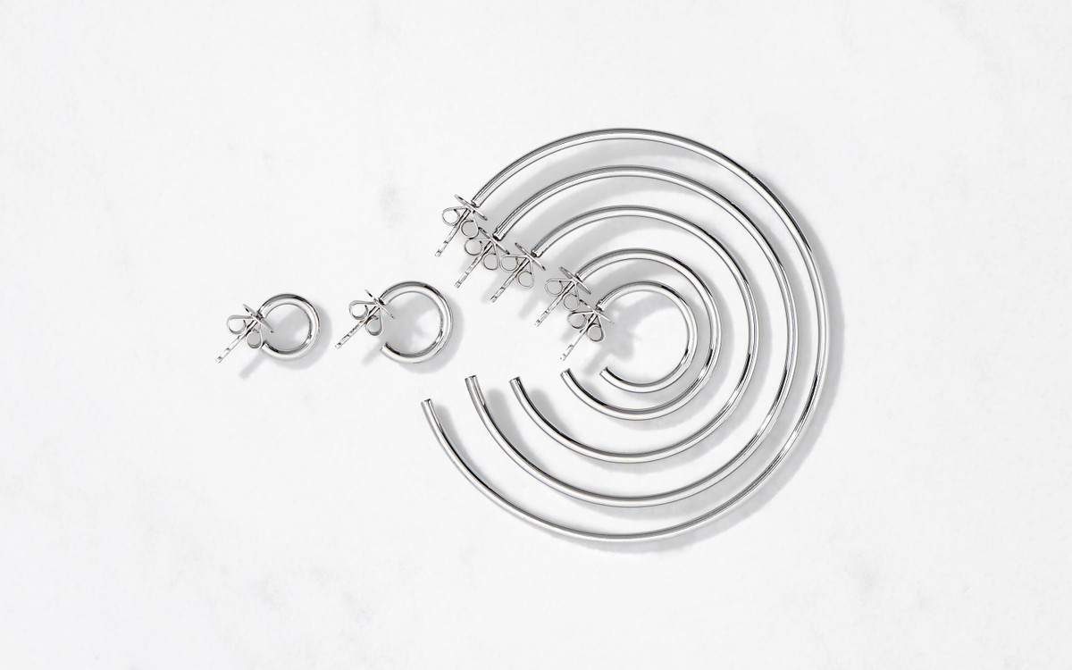 The Hoop  Earrings Mini / Silver