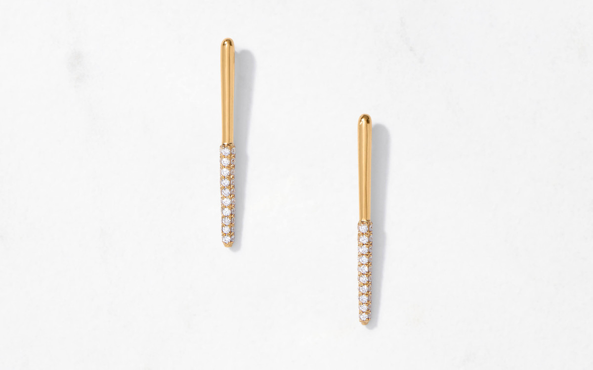 Diamond Spike Earrings Short
