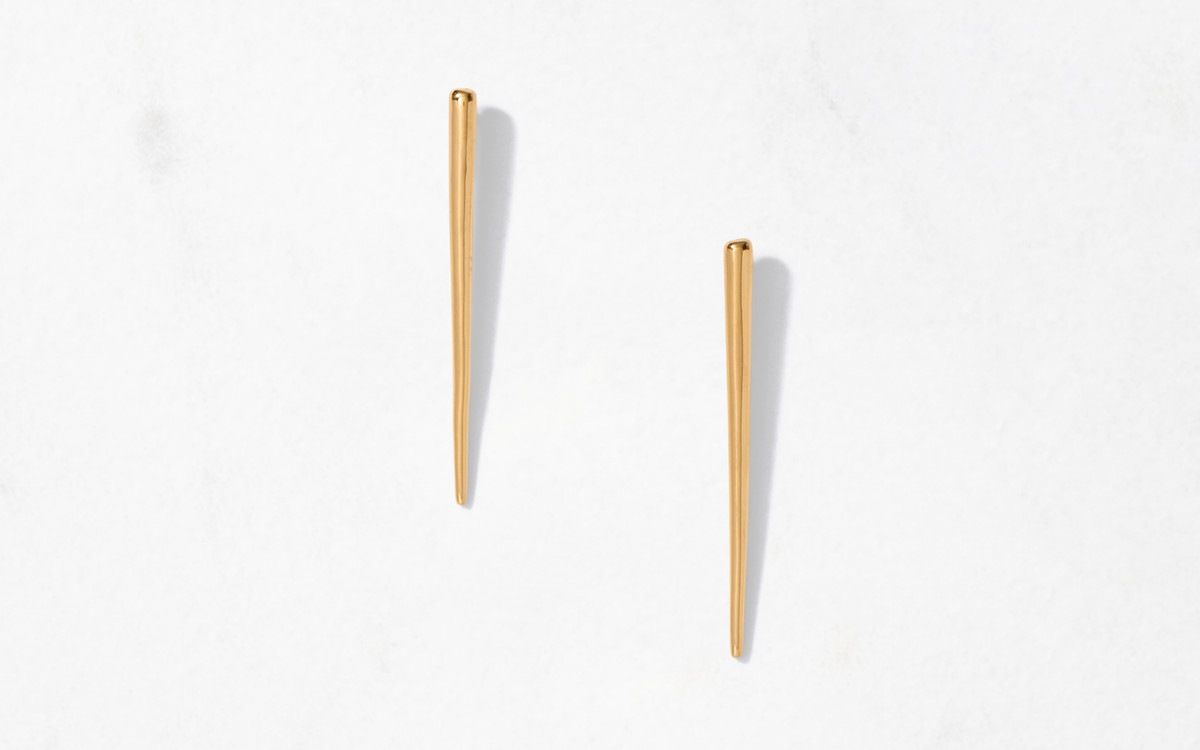 Gold Spike Earrings Short