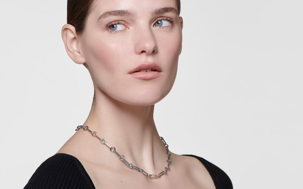 Long Link Necklace Silver