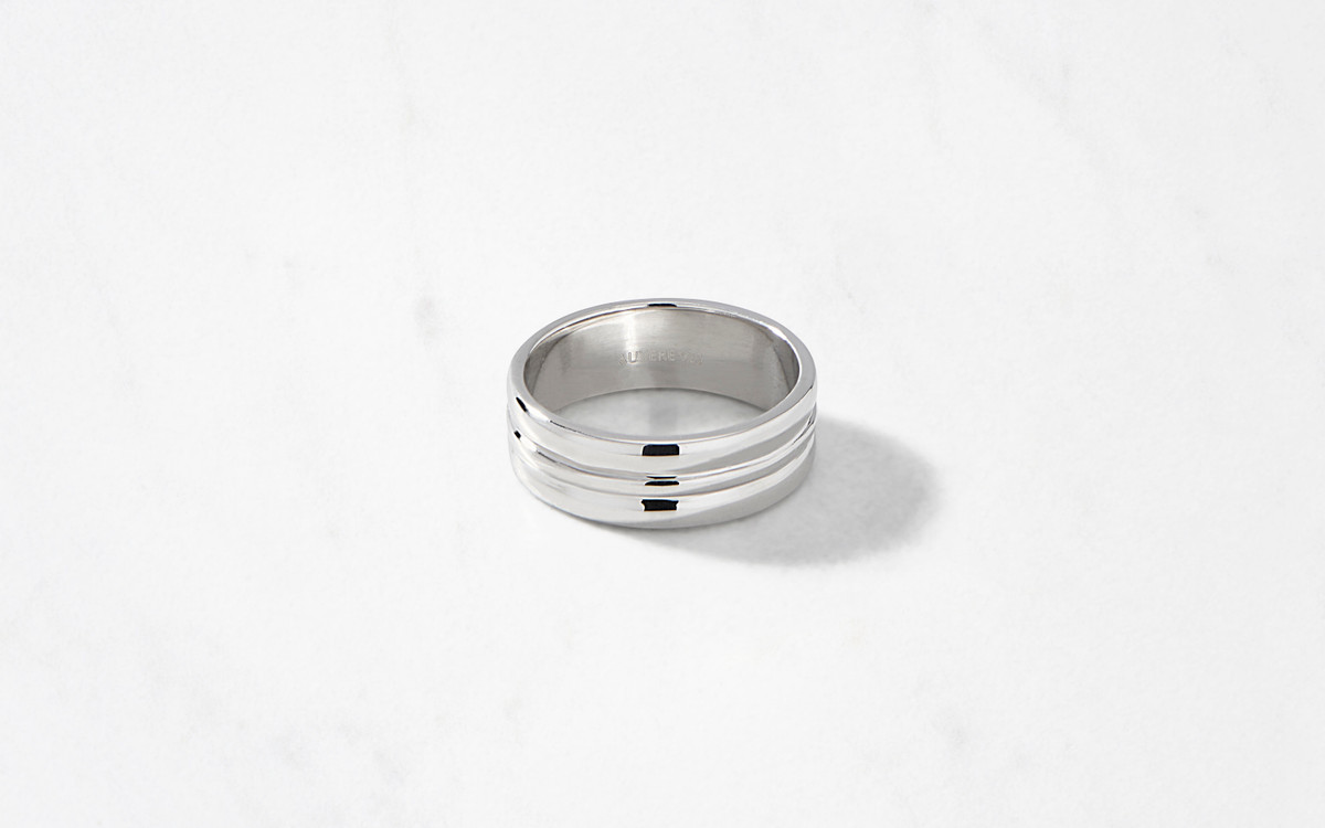Double Barrel Ring Silver