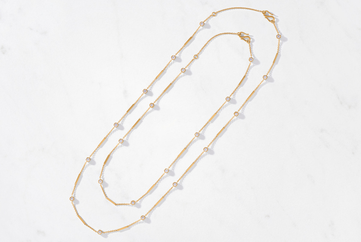 Hexagon Diamond Necklace