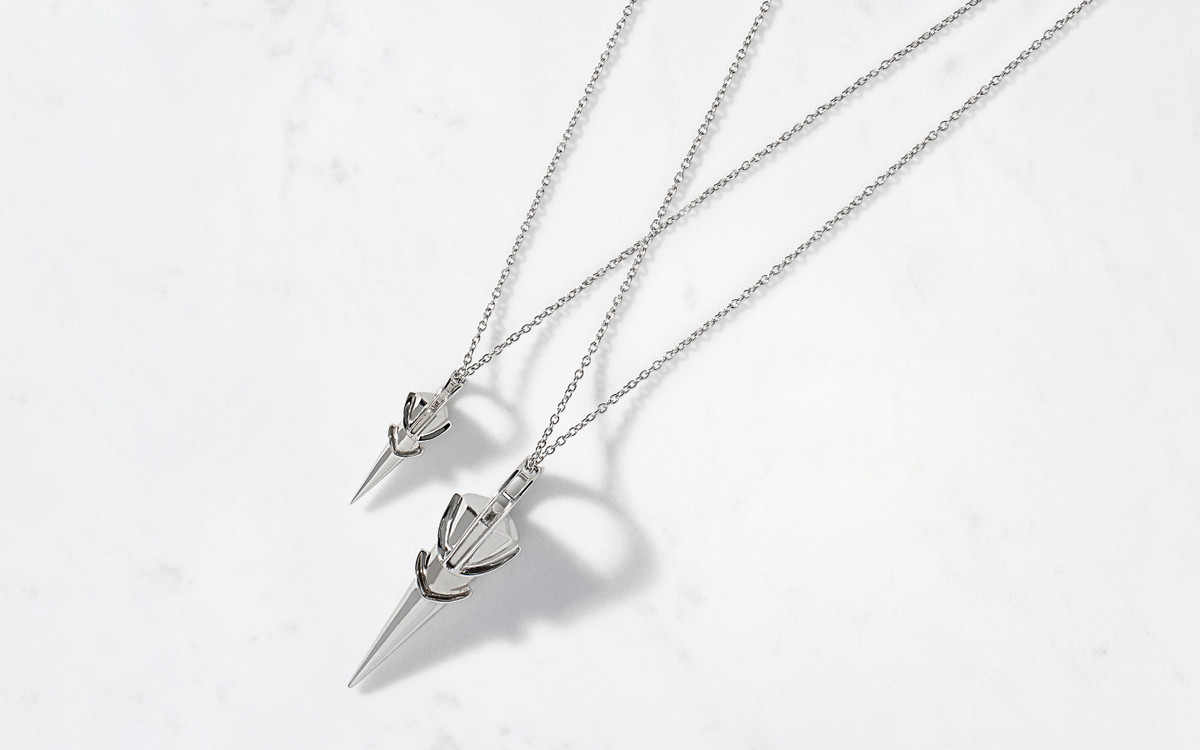 Captured Cone Amulet & Chain Large / Silver