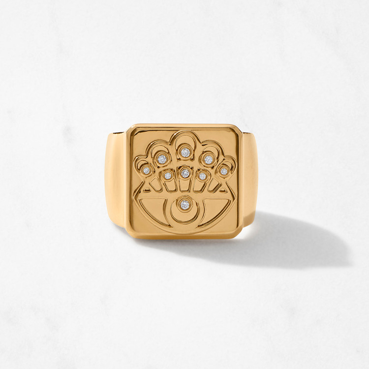 Peace Sign Ring 22k Gold - AUVERE