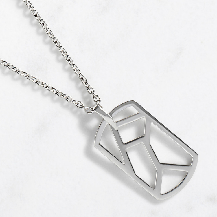 Linear Maze Pendant & Chain Large / Silver  Linear Maze Pendant & Chain Large / Silver