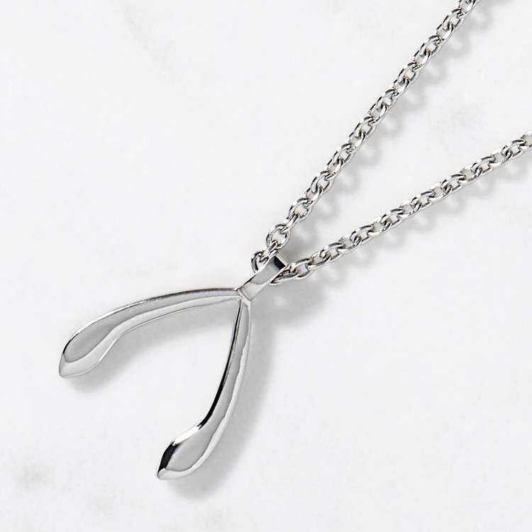 Wishbone Pendant & Chain Large / Silver  Wishbone Pendant & Chain Large / Silver