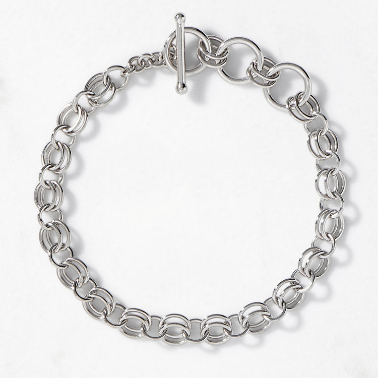 925 Sterling Silver Bracelet. A bracelet is worn around the wrist.
