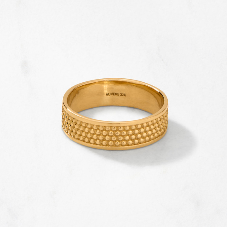 Elysium Black Diamond And 24K Yellow Gold Ring Custom Made Band with M –  Stonebrook Jewelry